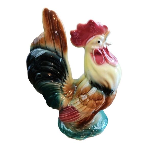 Vintage 1950s Royal Copley Porcelain Hen & Rooster Figurine Statue - Picture 7 of 8